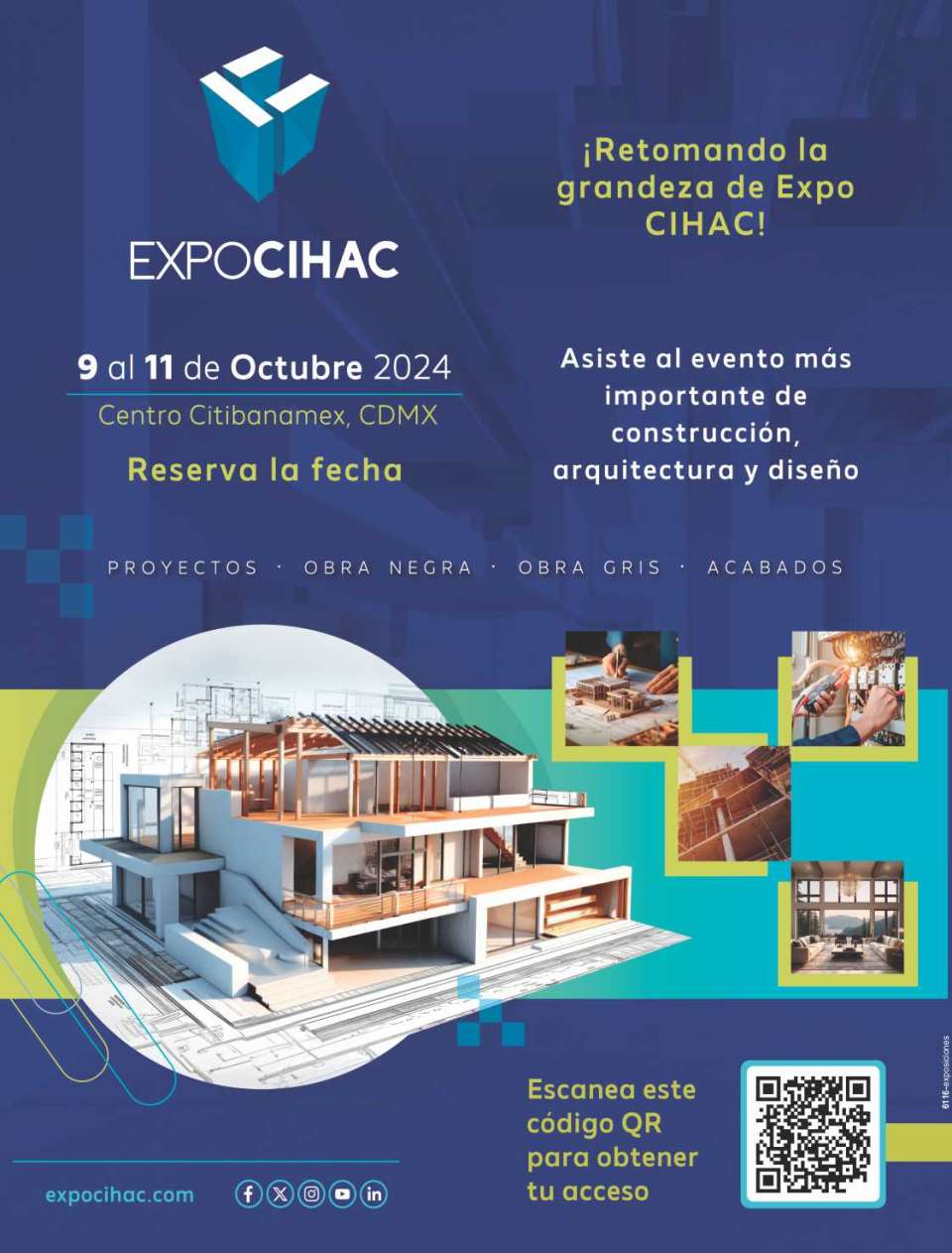 Expo CIHAC, del 9 al 11 de Octubre 2024 en Centro CitiBanamex, Ciudad de Mexico.