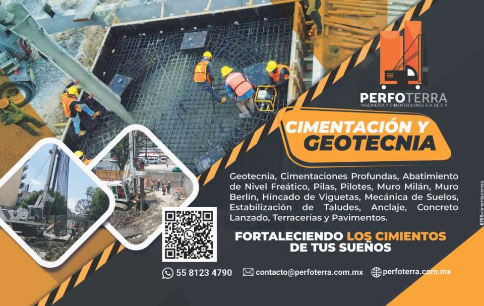 Geotecnia, Cimentaciones Profundas, Abatimiento de Nivel Freatico, Pilas, Pilotes, Muro Milan, Muro Berlin, Hincado de Viguetas, Mecanica de Suelos, Anclaje, Concreto Lanzado, Terracerias, Pavimentos