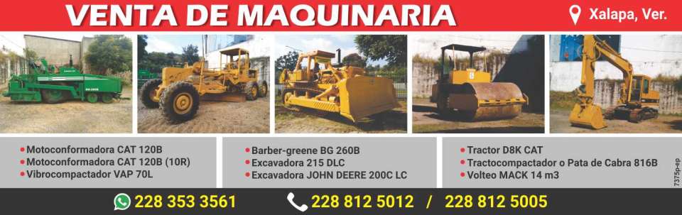 Venta de maquinaria, motoconformadoras, vibrocompactadores, excavadoras, tractores y mas, con mas de 30 años de experiencia en el ramo tanto de construccion como maquinaria y transporte