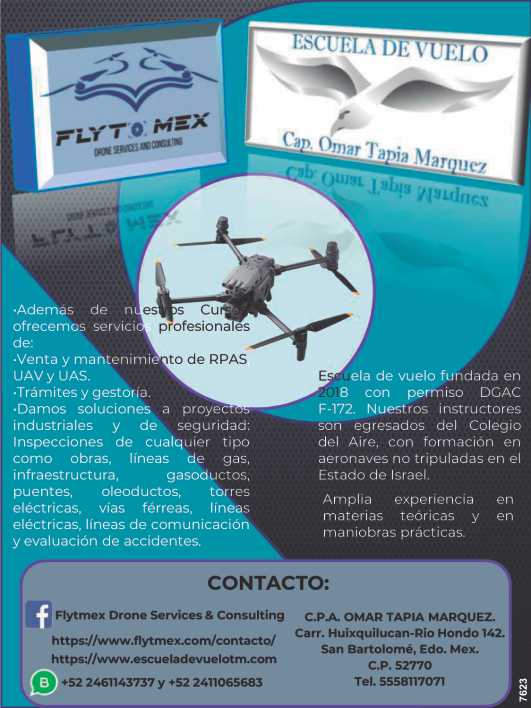 Escuela de Vuelo. Venta y Mantenimiento de RPAS, UAV Y UAS. Tramites y Gestoria