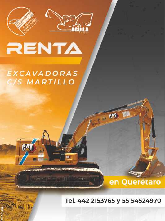 Renta de Excavadoras, con o sin martillo, en Queretaro.