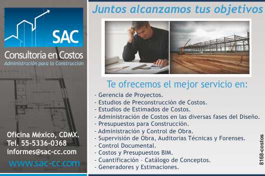 Consultoria de costos de la construccion, supervision, administracion y control de obra, mantenimiento y construccion.