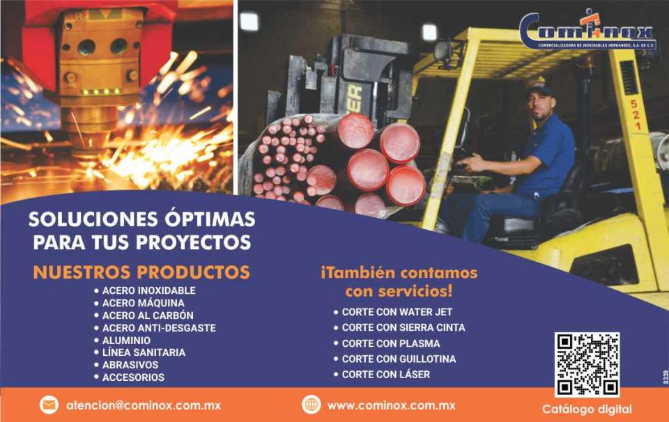 Soluciones optimas para tus proyectos, acero inoxidable, acero maquina, aluminio, linea sanitaria, abrasivos; tambien contamos con corte con laser, con water jet, con sierra cinta y mas.