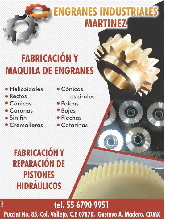 Fabricacion y Maquila de Engranes *Helicoidales*Rectos*Conicos*Coronas*Sin fin*Cremalleras*Conicos Espirales*Poleas*Bujes*Flechas*Catarinas