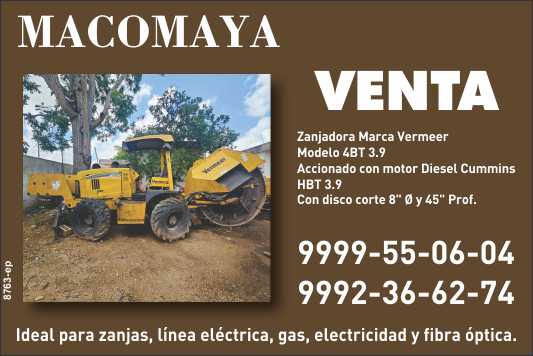 Venta! Zanjadora Marca Vermeer, Modelo RT-1250, Accionado con motor diesel Cummins HBT 3.9, Con disco corte 8" y 45" prof. Ideal para zanjas, linea electrica, gas, electricidad y fibra optica.